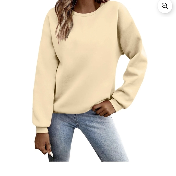 Sweaters - Women's Cream Crewneck Sweatshirt